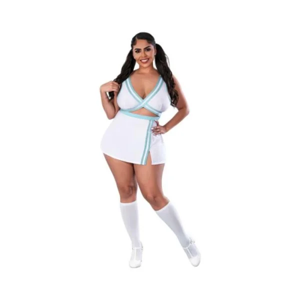 Club Wear: Magic Silk Dress Up School Spirit Costume White Queen Size