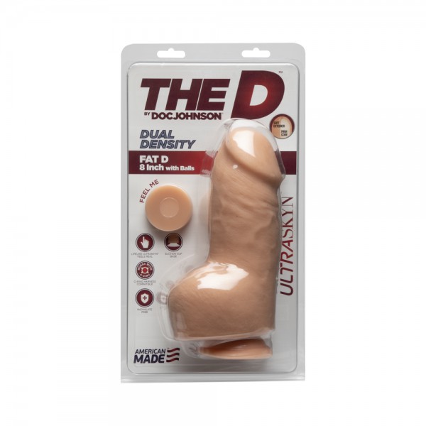 The D Fat D 8 inches With Balls Ultraskyn Beige Dildo