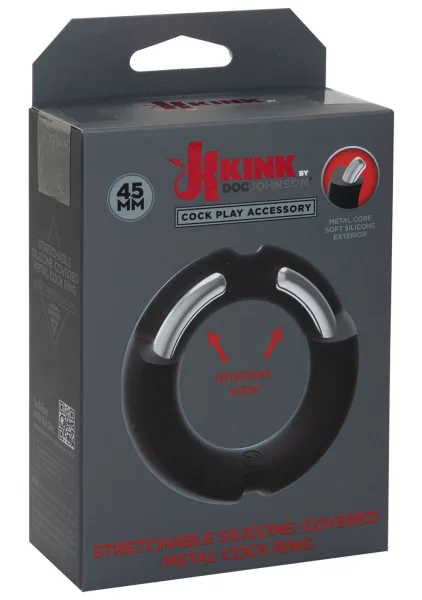 KINK Silicone-Covered Metal Cock Ring - 45mm