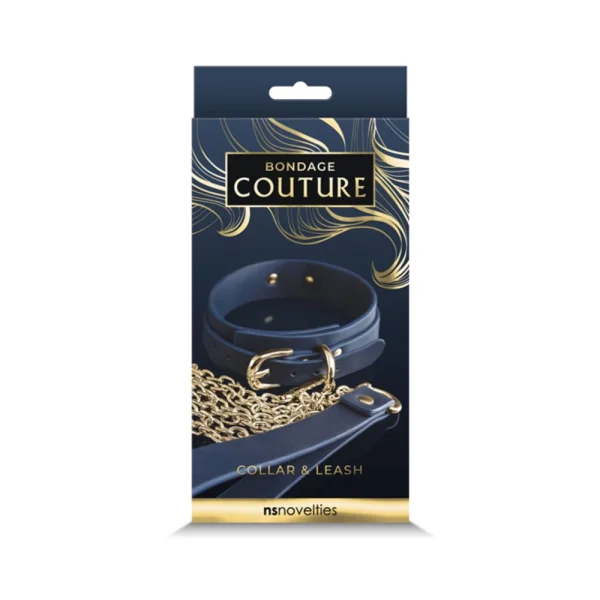 Bondage Couture Collar And Leash Blue