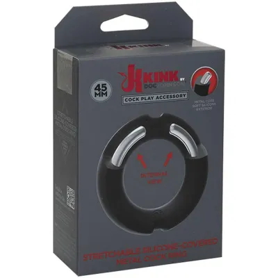 Hybrid Silicone Covered Metal Cock Ring 45mm