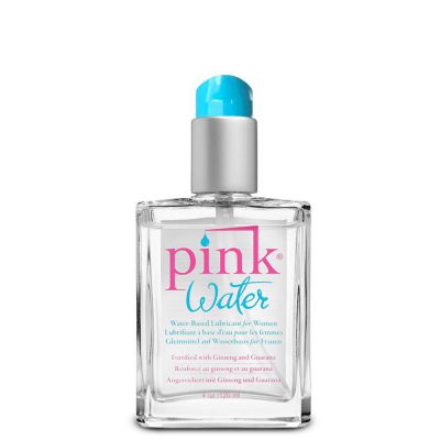 Pink Water Water Based Lube in Glass Bottle with Pump 4oz