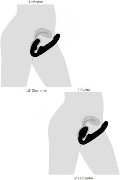 Strap U Inflatable Vibrating 9.4" Strapless Strap On With Remote