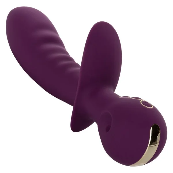 Obsession Lover Rechargeable Waterproof Silicone Dual Stimulation Vibrator By CalExotics - Purple