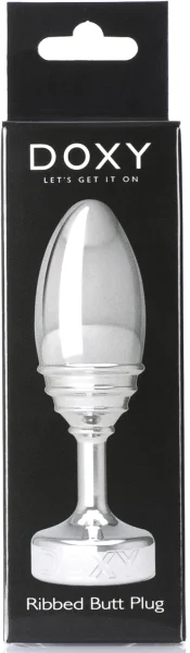 Ribbed Metal Butt Plug