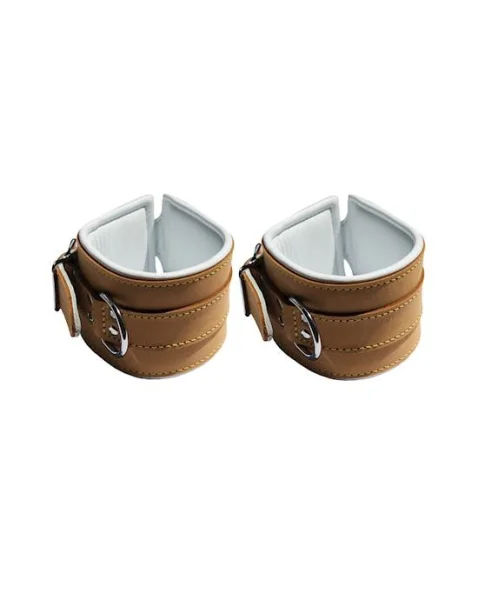 Bound X Caramel Leather Cuffs And Collar Set