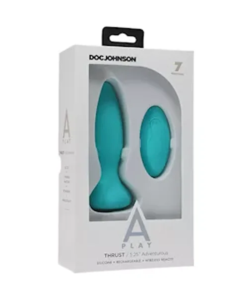 A-play Thrust Anal Vibe - Remote Controlled Adventurous Plug - Teal - 5.25 Inch — image 5 of 6