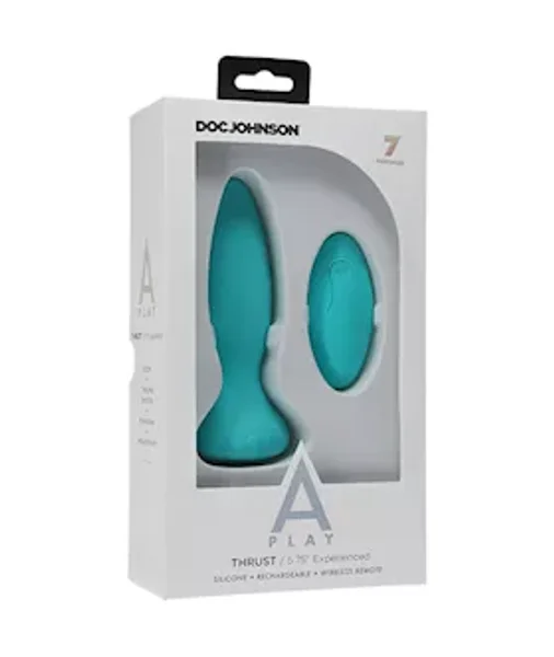 A-play Thrust Anal Vibe - Remote Controlled Experienced Plug - Teal - 5.7 Inch — image 5 of 6