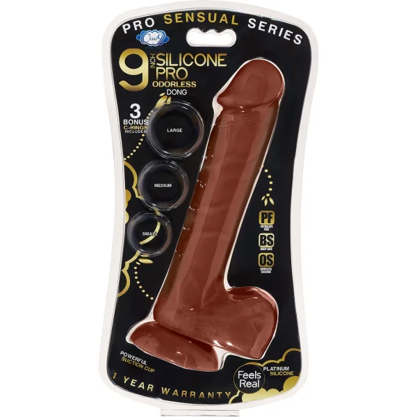 Cloud 9 Pro Sensual Premium Silicone 9 Inch Suction Cup Dildo - Chocolate
