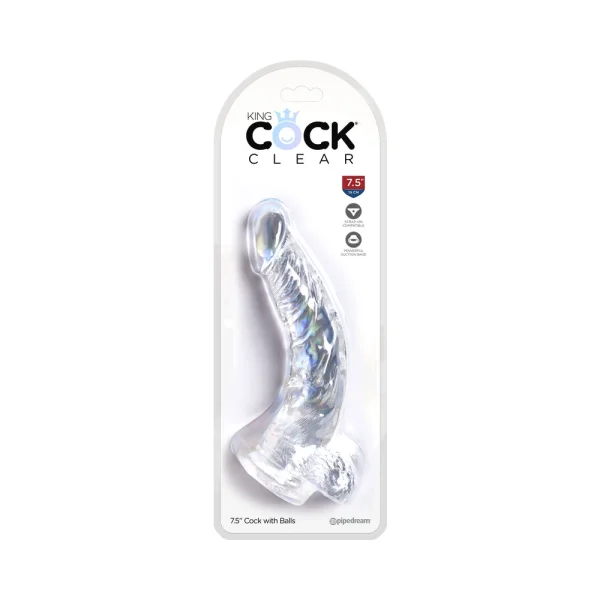 King Cock Clear 7.5in Cock With Balls — image 6 of 13