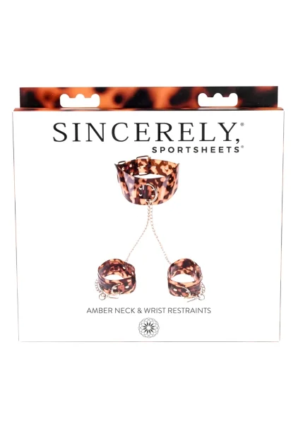 Sincerely Amber Neck & Wrist Restraints By Sportsheets