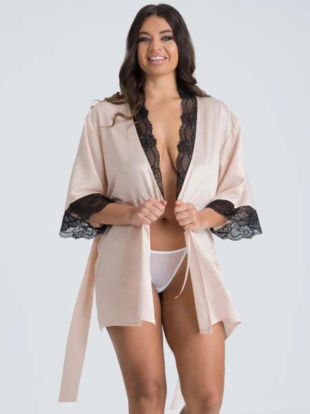 Lovehoney Jewel Satin Pearl Blush Robe