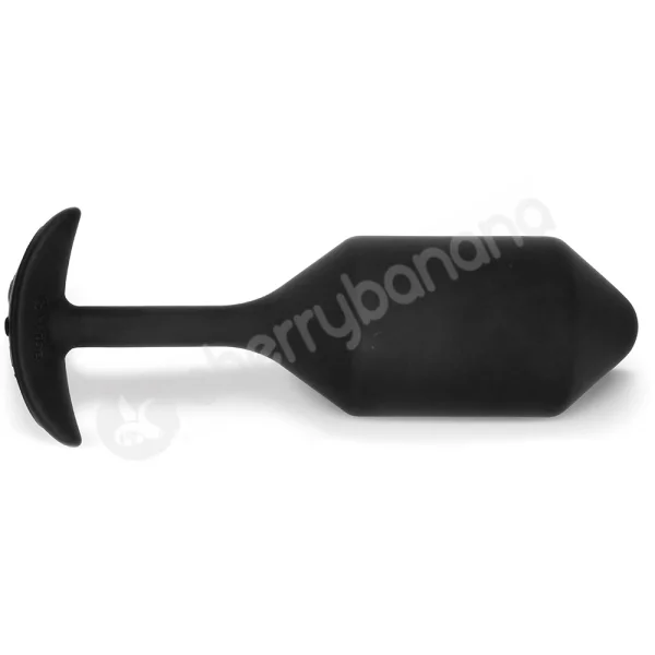 B-Vibe Vibrating Snug Plug XL 6.4" Black Weighted Silicone Butt Plug