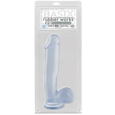 Basix Rubber Works 12 Inch Suction Cup Dong Clear 12 Inch