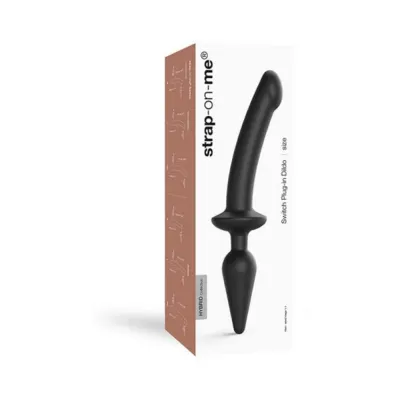 Butt Plugs Strap on me Hybrid Collection Switch Plug in Realistic Dildo Dual ended Black Xxl