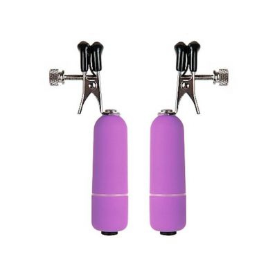 Vibrating Nipple Clamps Purple One Size