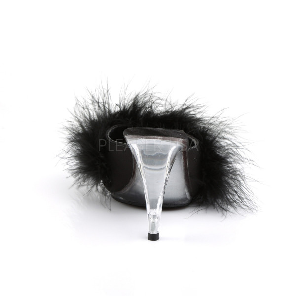 CARESS-401F - 4" Heel Fur Sandal