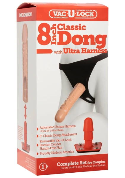 VacULock Ultra Harness 2 And Plug With 8 Inch Dong