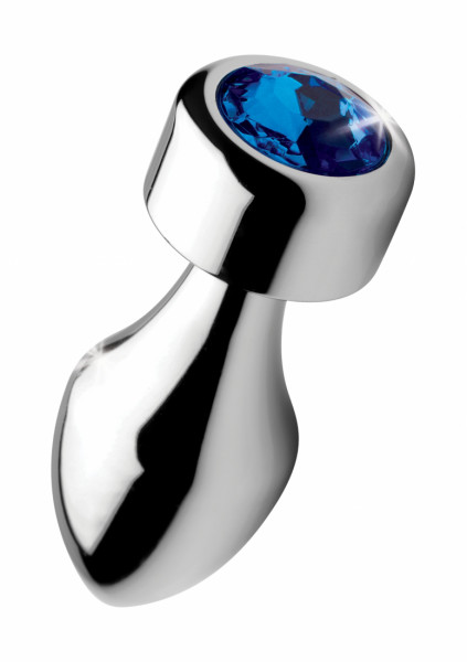 Weighted Base Aluminum Plug Blue Gem - Small - Butt Plug Set