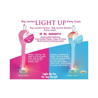 Light Up Jumbo Pecker Cup Pink