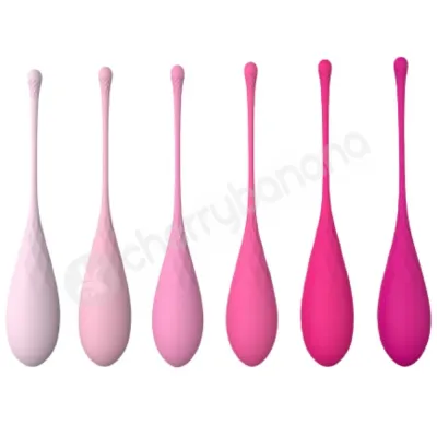 Playful Diamonds Kegel Balls Pink Weighted Training 6 Piece Set