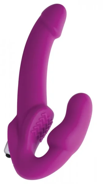 Evoke Super Charged Silicone Vibrating Strapless Strap On By Strap U - Black