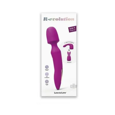 Love To Love R evolution Rechargeable 3 in 1 Wand Vibrator Sweet Orchid