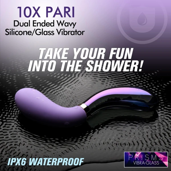 Prisms Pari Dual Ended Wavy Silicone and Glass Vibe