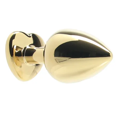 Shots Ouch Heart Gem Butt Plug Medium Gold Ruby Red