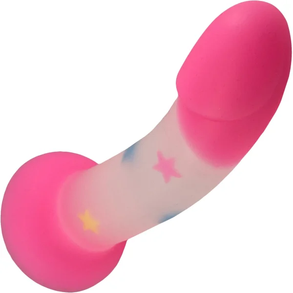Stardust Star Fuck 7" Silicone Suction Cup Dildo - Pink & White