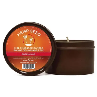 3 in 1 Massage Candle Sinfulicious With Hemp 6oz