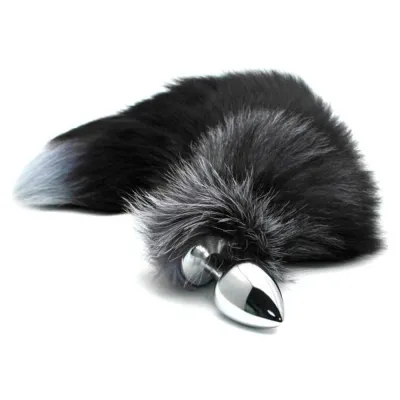 Adrien Lastic Alive BDSM Line Black White Fox Tail Anal Plug Medium