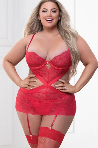 Lustful Thoughts - Lace Chemise with Panty By Seven Til Midnight