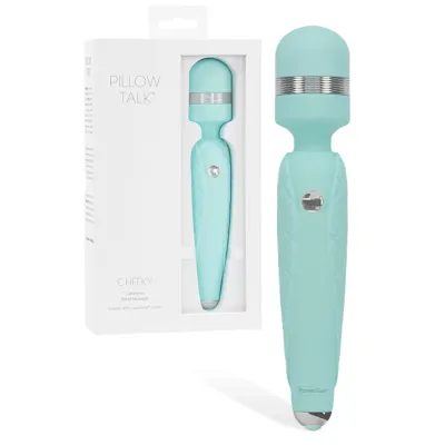 Pillow Talk Cheeky 8 1 Vibrating Wand Massager with Swarovski Crystal Accent