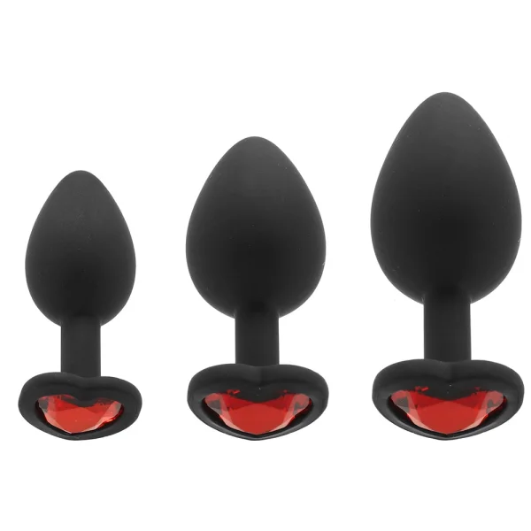 Luxe Bling Plugs Silicone Butt Plug Training Kit with Red Gems — image 5 of 10