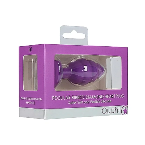 Ouch! Regular Ribbed Diamond Heart Plug