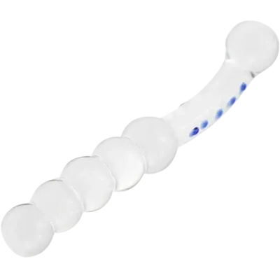 Dual Ended Beaded G Spot P Spot Glass Dildo