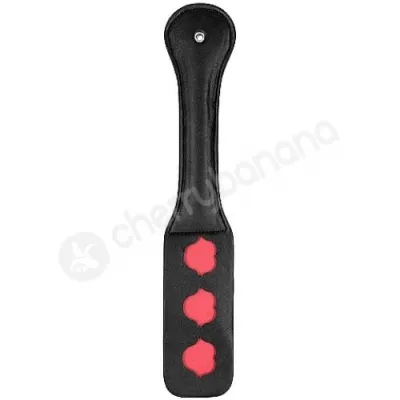 Ouch Black Red Lips Faux Leather Paddle