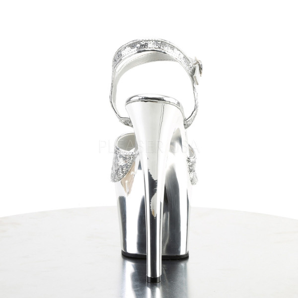 7 inches Heel, 2 3/4 inches Chrome PF Ankle Strap Sandal — image 12 of 20
