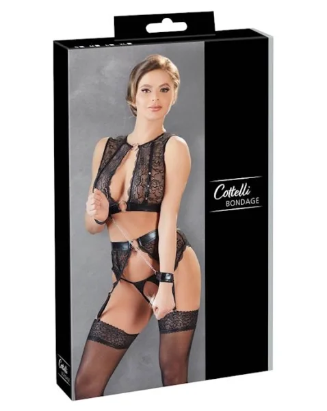 Emma 3-piece Suspender Set - Black - Large