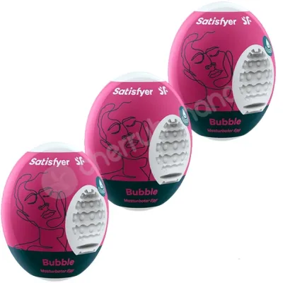 Satisfyer Masturbator Eggs Bubble Skin Like Masturbation Sleeve 3 Pack