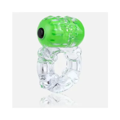 Color Pop Big O Vibrating Cock Ring Green