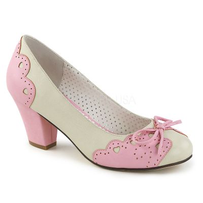 2 1 2 inches Cuben Heel Pump W Bow at Toe