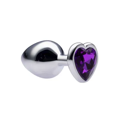 Kink Range Alloy Love Heart Gemmed Butt Plug 3 2 Inch