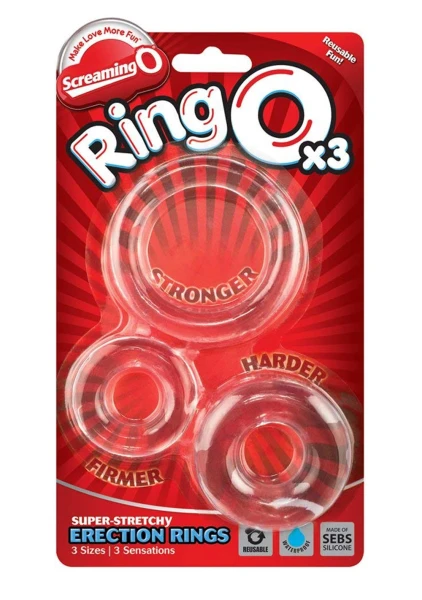 Screaming O Ring O x 3 Clear Cockrings