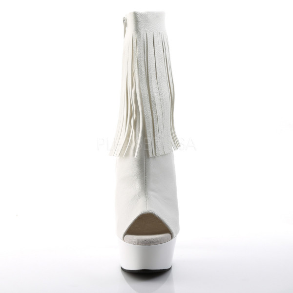 6 inches Heel, 1 3/4 inches PF Open Toe/Heel Fringe Bootie, Side Zip — image 6 of 8