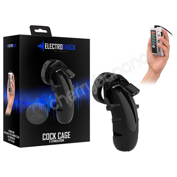 Electro Shock Black E-Stimulation Cock Cage