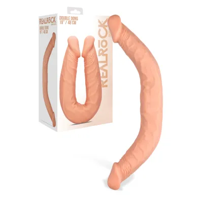 Shots Toys 18 Realistic Double Ended Textured Dong