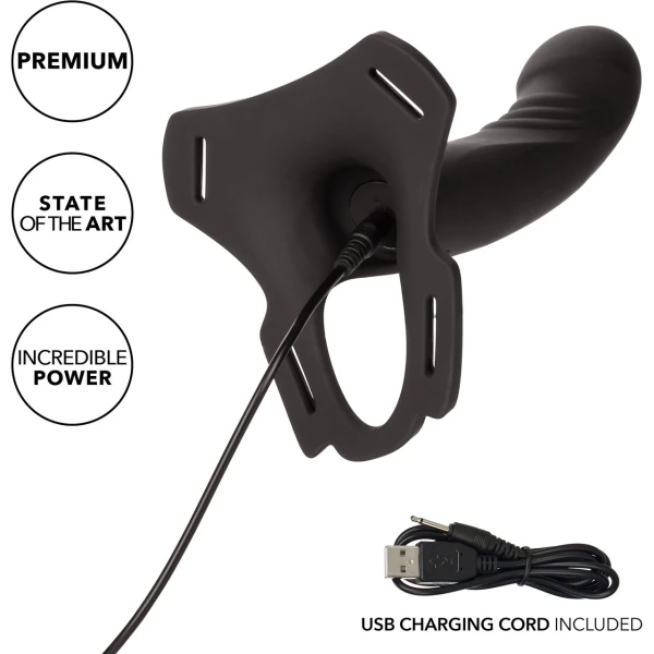 Boundless Multi-Purpose Harness With Rechargeable Vibrating Silicone Probe By CalExotics
