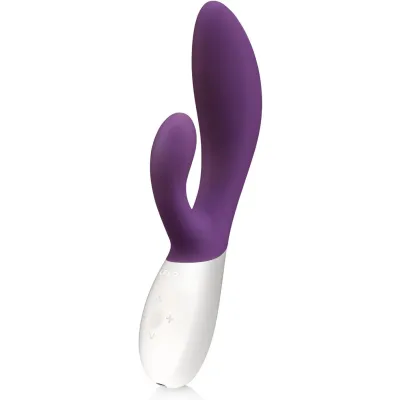 Lelo INA Wave Rabbit Vibrator Wave Motion Double Stimulation Clit and G Spot Plum Insertable Length 110mm 4 3in